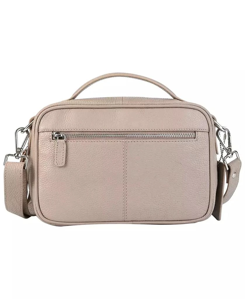 Mancini Leather Goods Pebbled Collection Julianna Leather Crossbody Satchel Bag 2