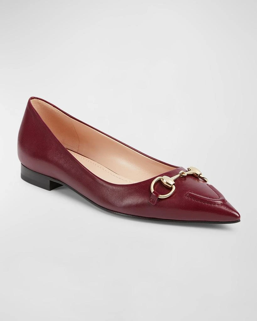 Gucci Erin Leather Horsebit Ballerina Flats 2