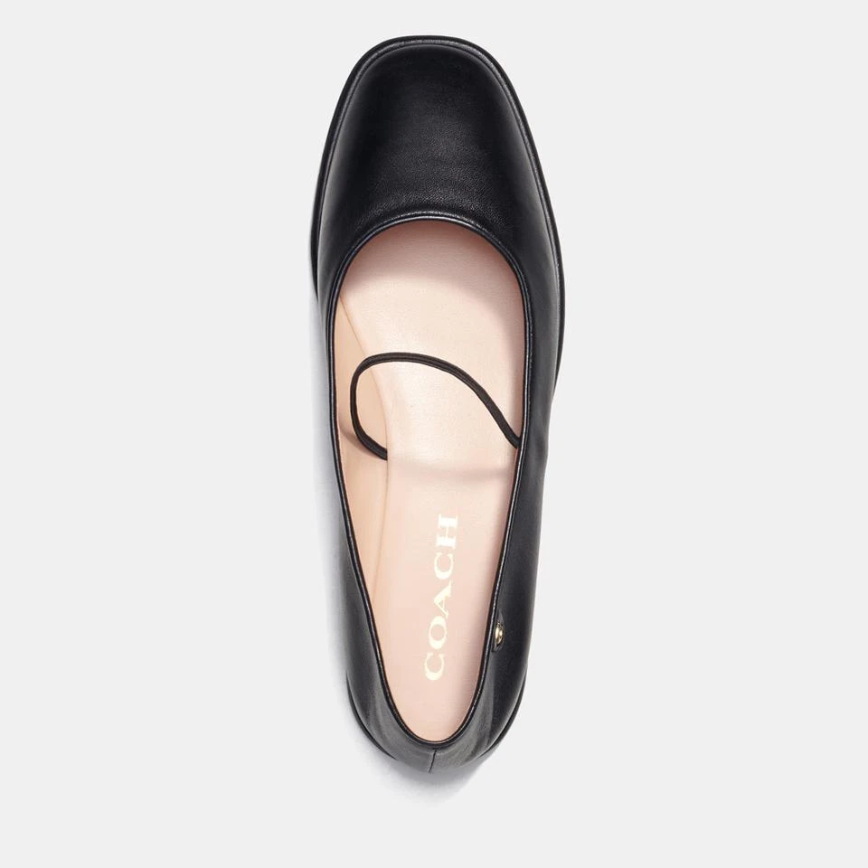 Coach COACH WOMEN'S EMILIA LEATHER LEATHER MARY JANE FLATS 4