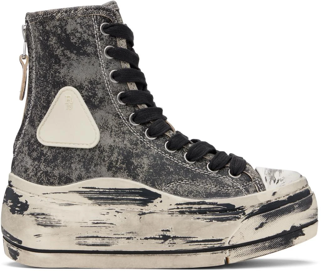 R13 Gray
Black Distressed Tall Kurt Sneakers