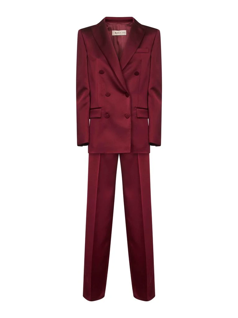 BLANCA VITA BLANCA VITA | Burgundy satin Telvera suit | Women | 40 1