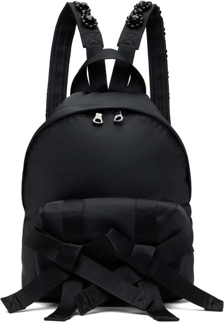 Simone Rocha Black Beaded Utility Bow Backpack 1