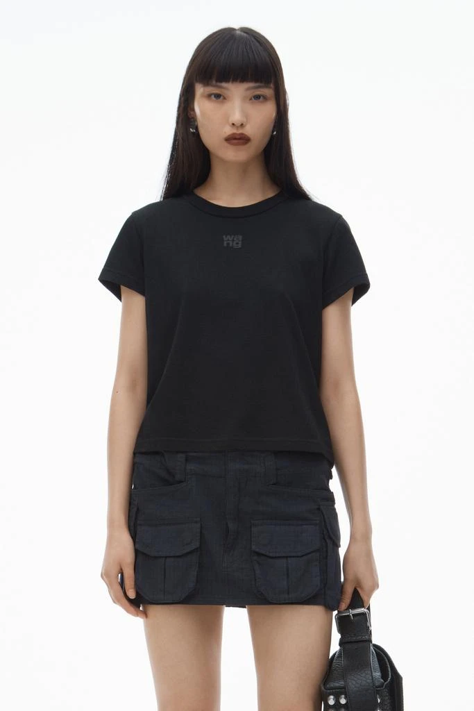 Alexander Wang puff logo shrunken tee in cotton jersey