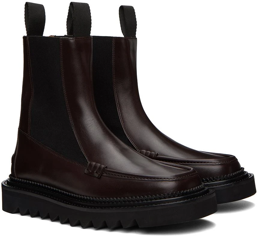 Toga Virilis Brown Leather Chelsea Boots 4