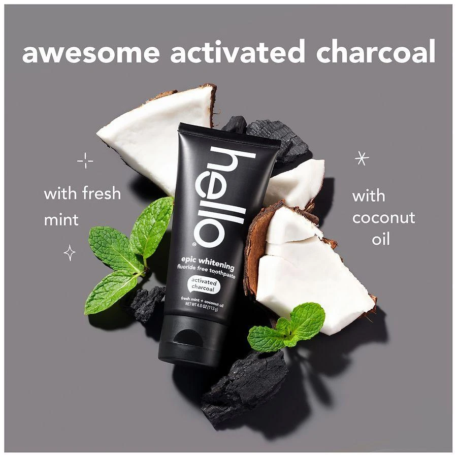 Hello Epic Whitening Charcoal Fluoride Free Toothpaste, Adult Fresh Mint 5