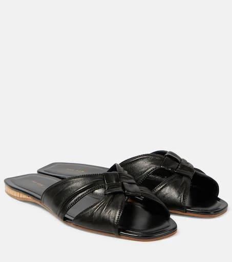 The Row Soft Knot leather slides 1