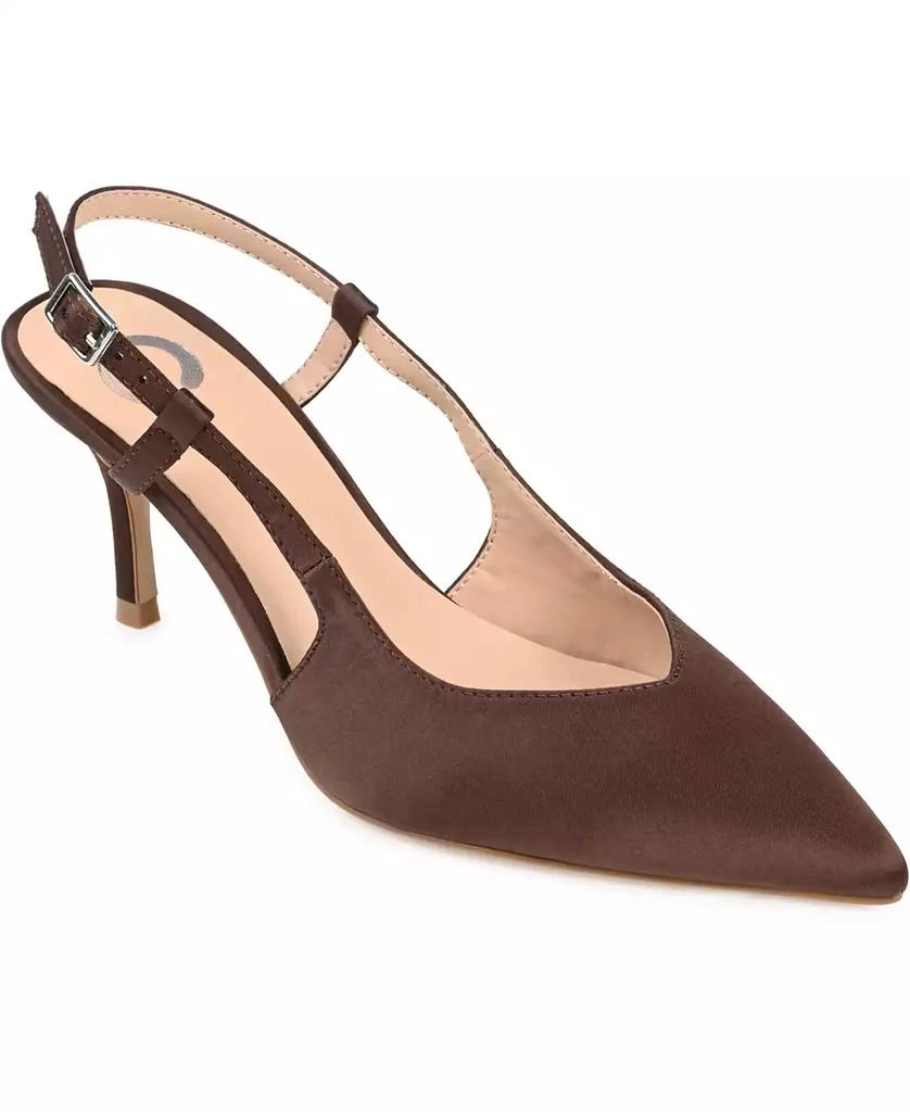 Journee Collection Women's Knightly Satin Slingback Pumps 6