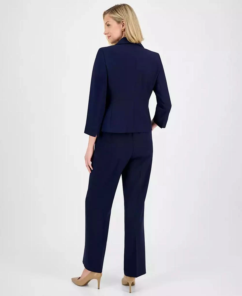 Le Suit Women
s Shawl-Collar One-Button Jacket 
Pull-On Straight-Leg Pants 2