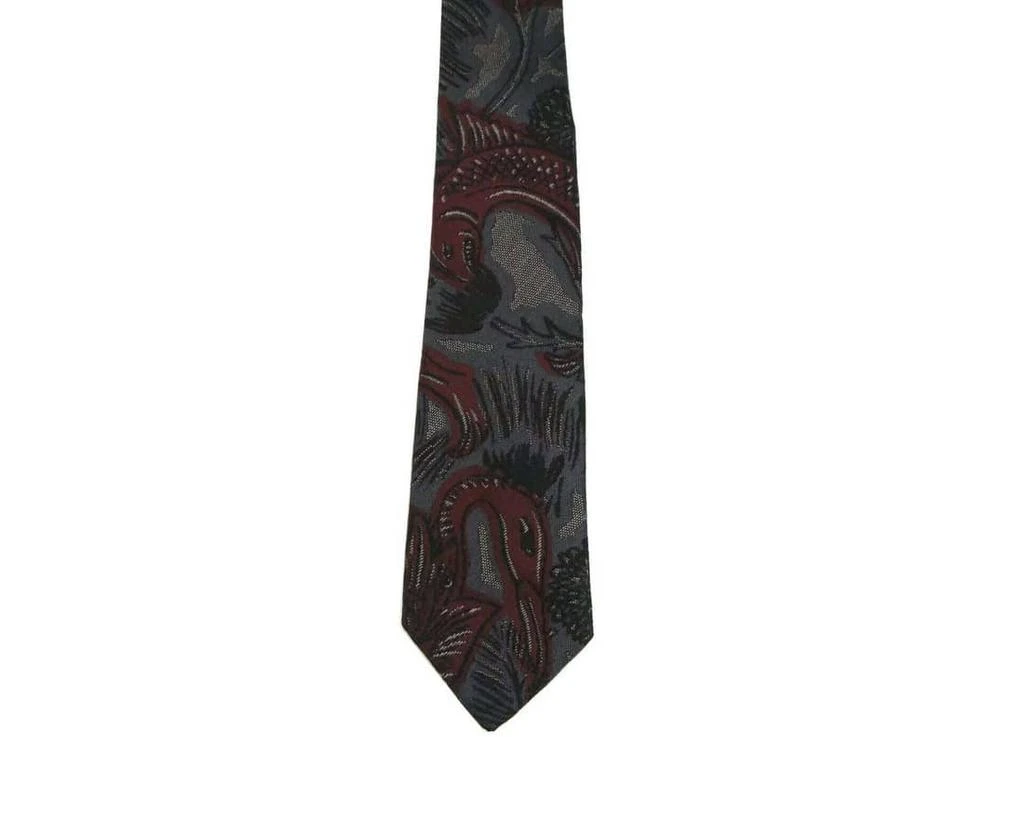 Burberry Men
s Navy and Silk With Animal Print Tie 3