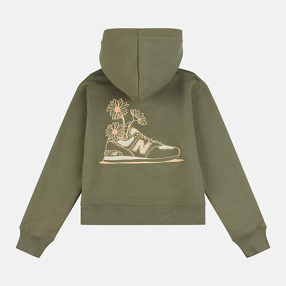 New Balance Brush Back Floral Sneaker Back Graphic Hoodie 9