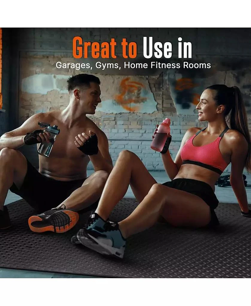 SQUATZ 6-Piece Puzzle Exercise Mat, EVA Foam Tiles, Black 5