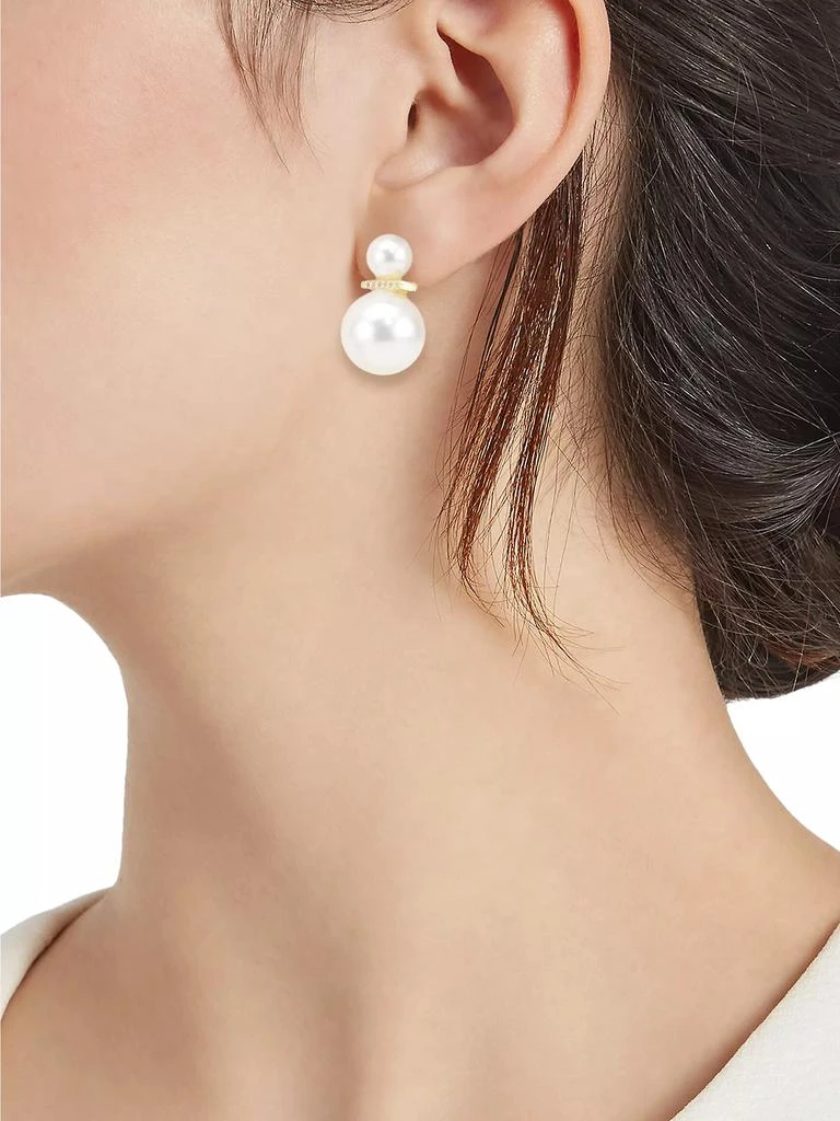 Shashi Sydney 14K-Gold-Plated, Shell Pearl & Cubic Zirconia Drop Earrings 2