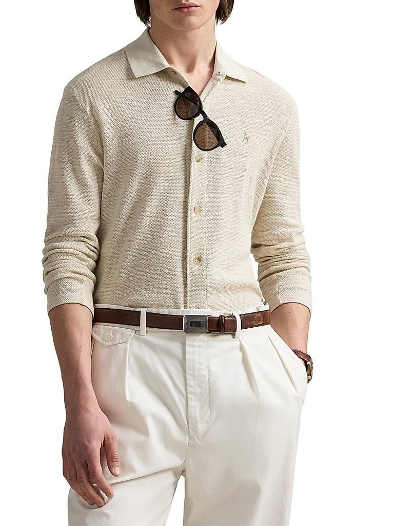 Ralph Lauren Textured Cotton-Linen Shirt Sweater 3