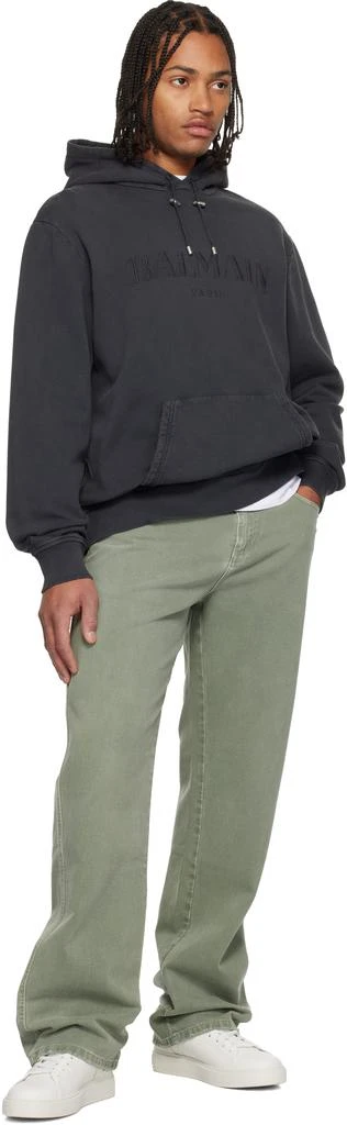 Balmain Gray Vintage 
Balmain
 Embroidered Hoodie 4