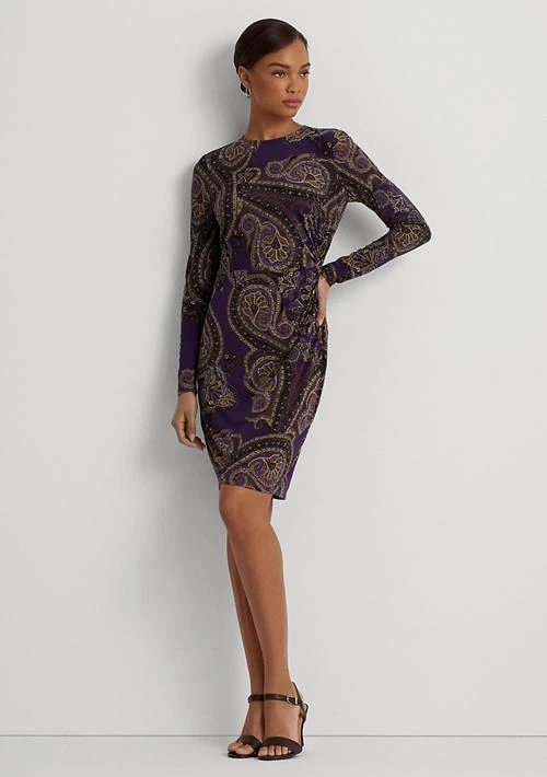 Ralph Lauren Ralph Lauren Women S Paisley Twist Front Stretch Jersey Dress 1