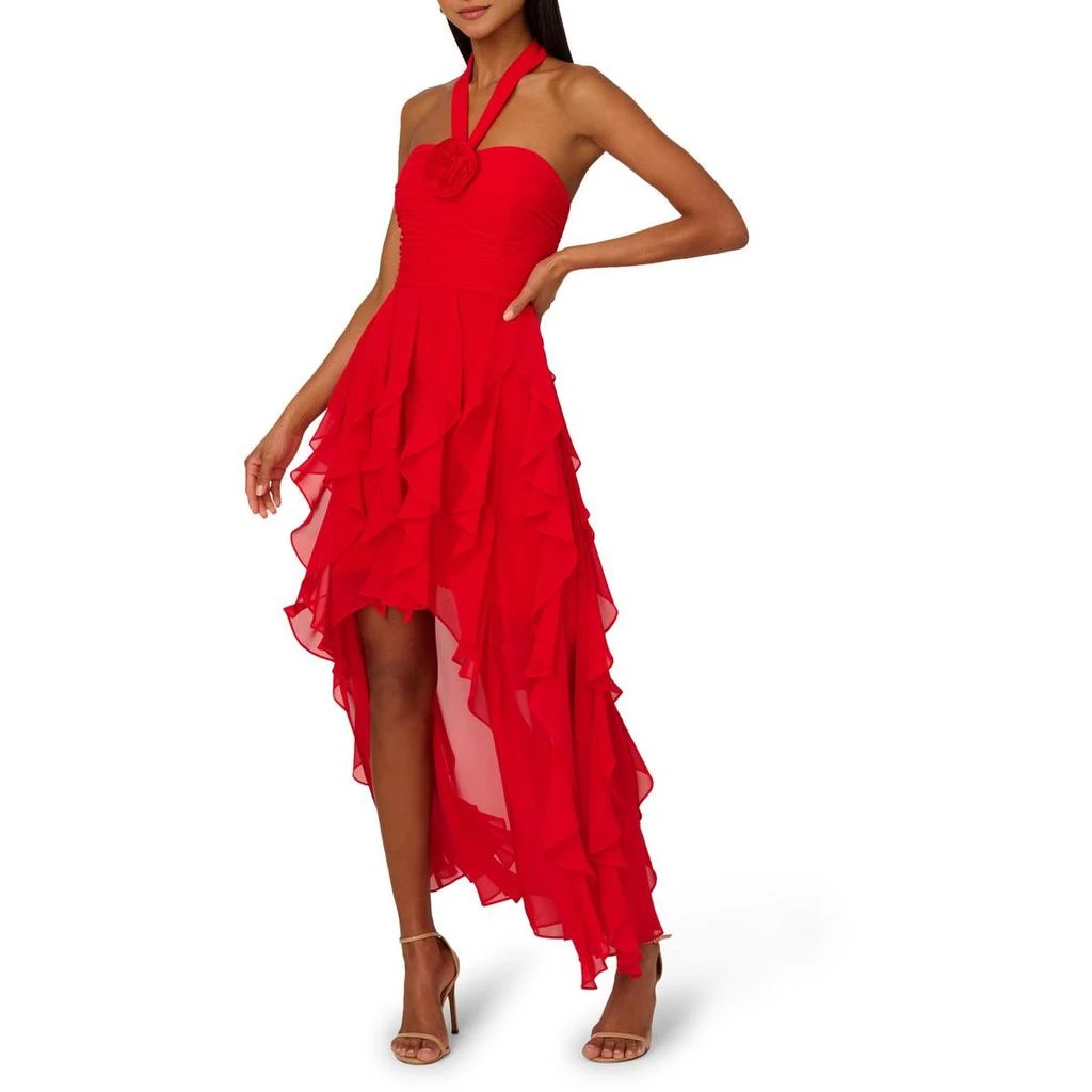 Adrianna Papell Womens Mesh Hi-Low Cocktail And Party Dress 1