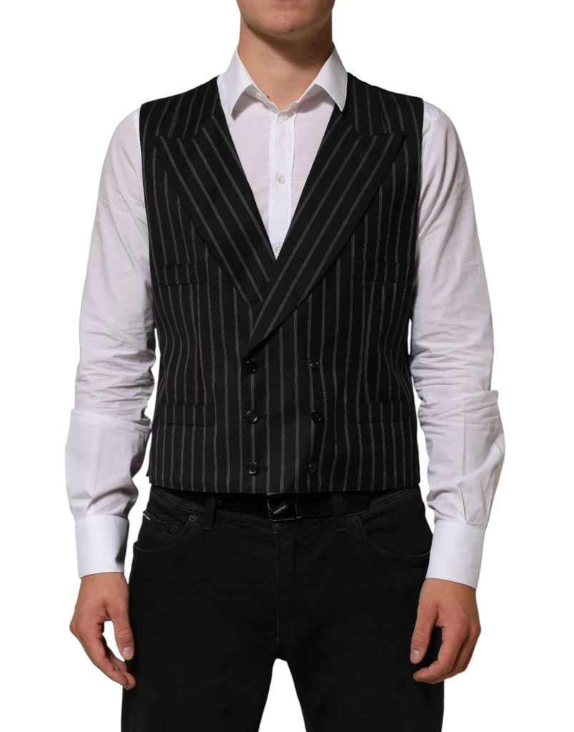 Dolce 
Gabbana Stripes Wool Dress Men Waistcoat Men
s Vest