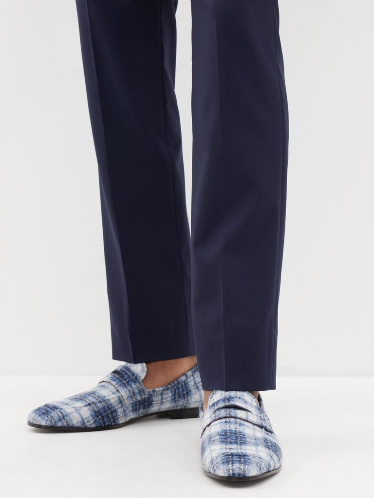 Bougeotte Flâneur tartan canvas loafers