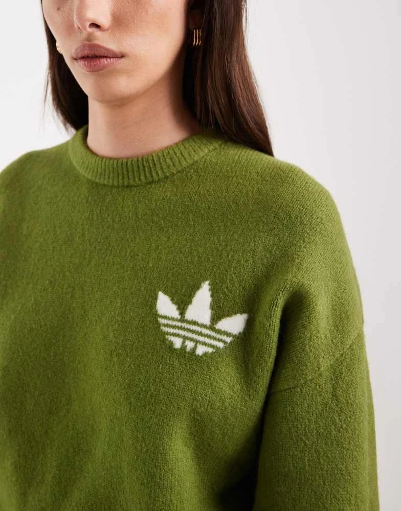 Adidas adidas Originals knitted jumper in olive green 2