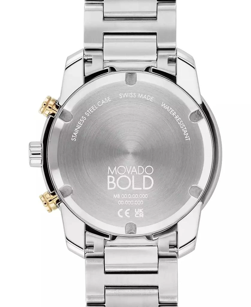 Movado Men's Swiss Chronograph Bold Verso Stainless Steel Bracelet Watch 44mm 5