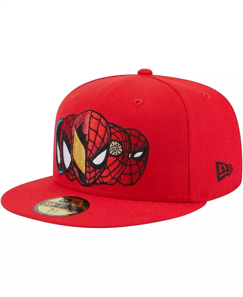 New Era Men's Red Spider-Man Faces 59FIFTY Fitted Hat 4