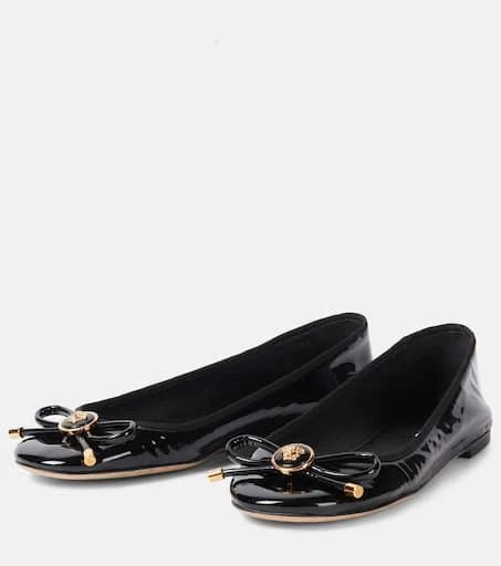 Versace Opera bow-detail patent leather ballet flats 4