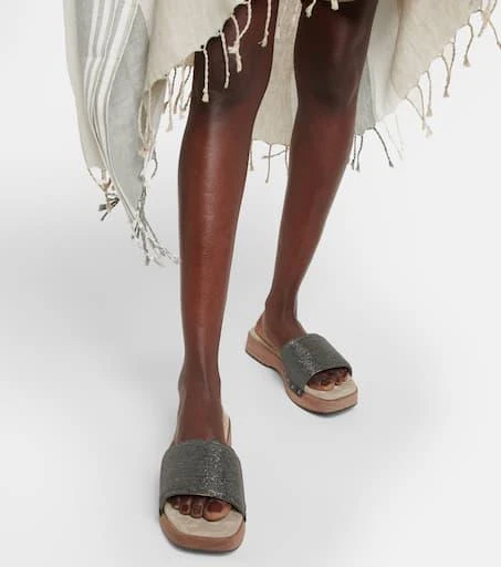 Brunello Cucinelli Embellished clog slides 4