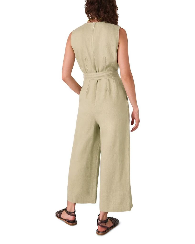 Whistles Belted Seamed Linen Jumpsuit 4