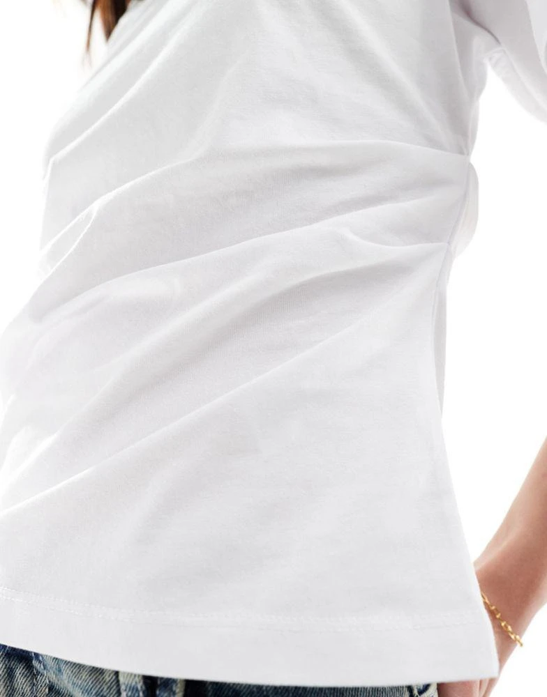 ASOS ASOS DESIGN corset waist t-shirt in white 4