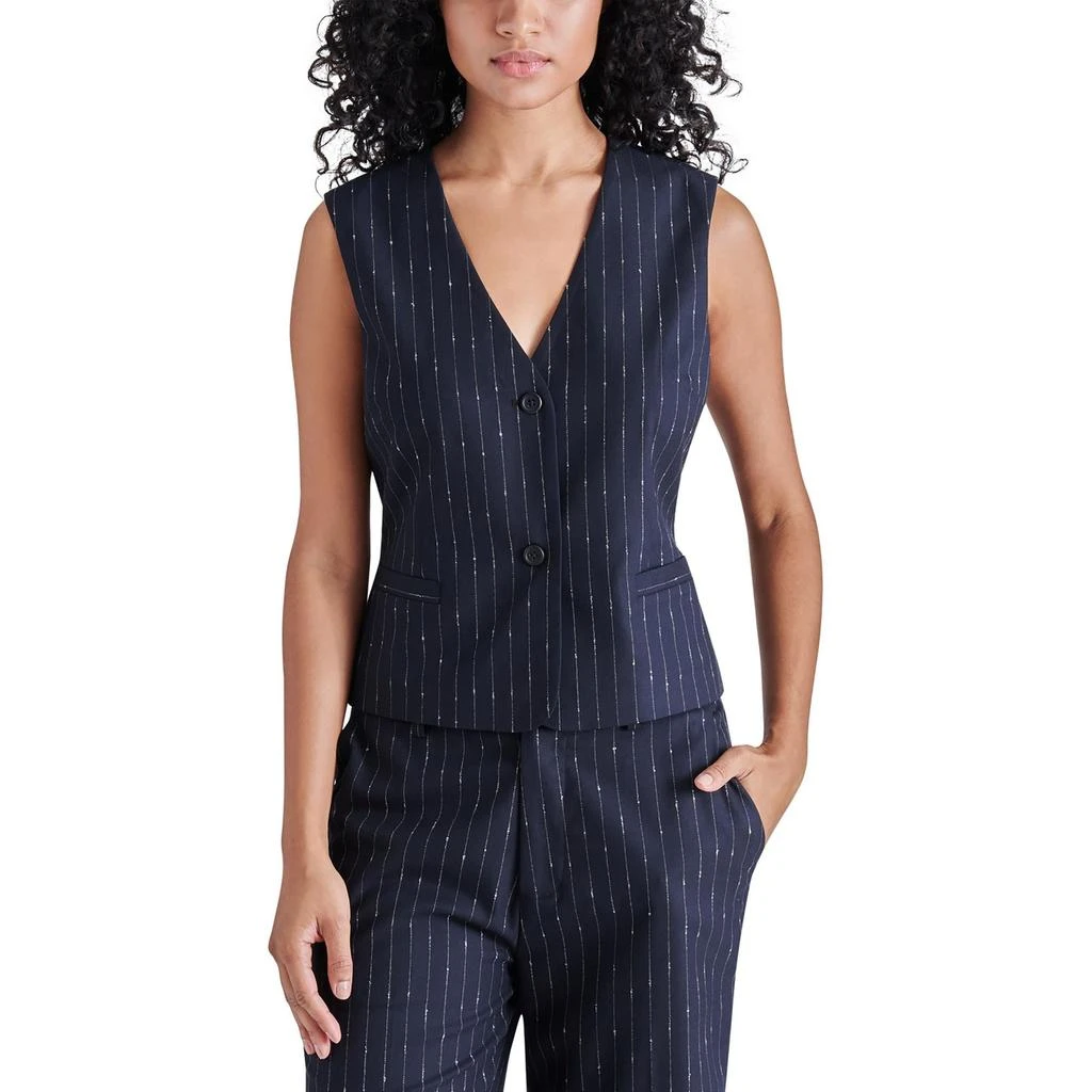 Steve Madden Selene Womens Pinstripe Separate Suit Vest 2