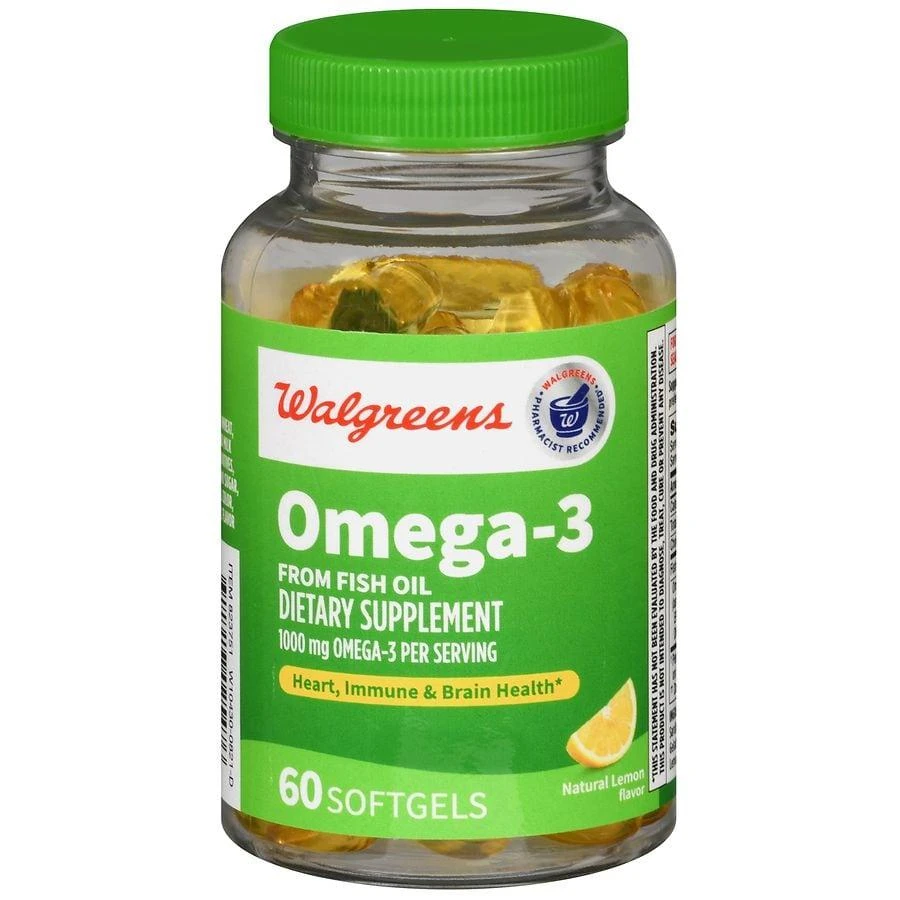 Walgreens Omega-3 Softgels (60 days) Natural Lemon 1