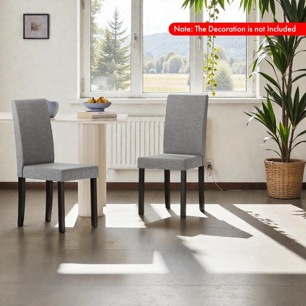 Hivvago Modern Upholstered Parsons Chair Set of 2 with Sleek Mid-Century Design 2