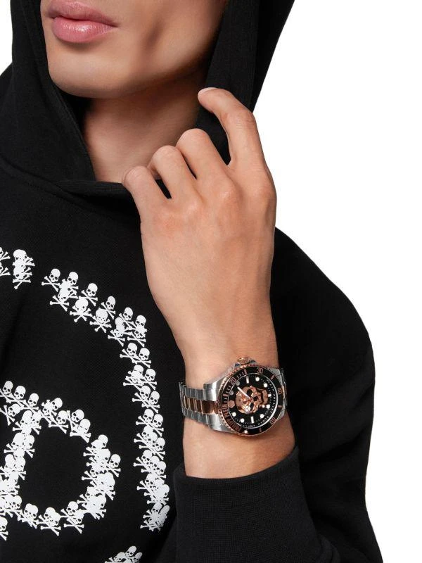 Philipp Plein The $Kull Diver 44MM Stainless Steel Tachymeter Watch 4