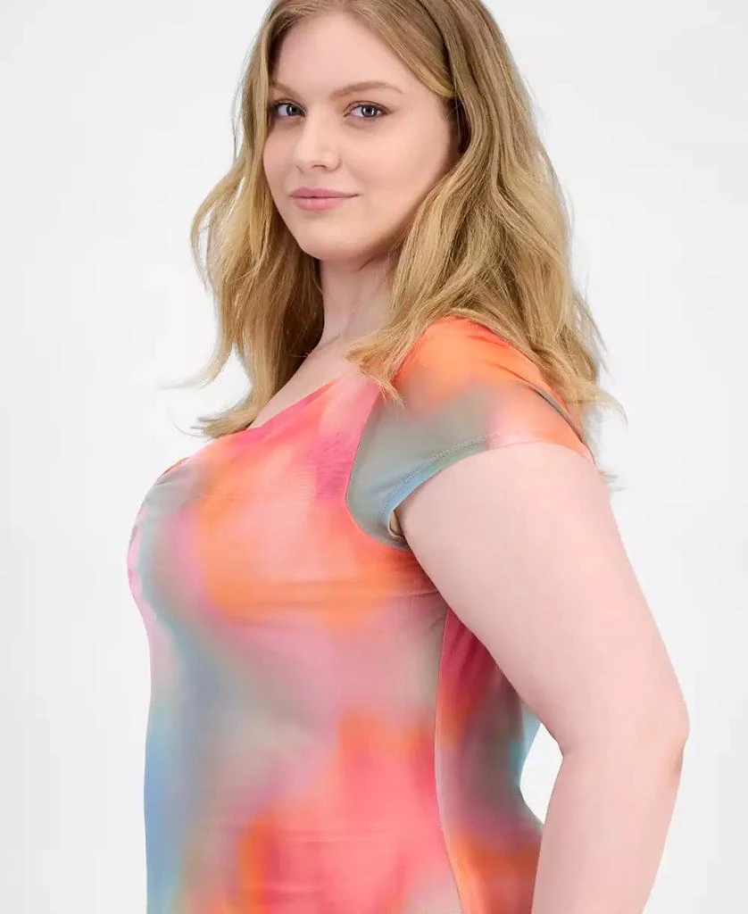 Bar III Trendy Plus Size Cowl-Neck Short-Sleeve Maxi Dress, Exclusively at Macy's 4