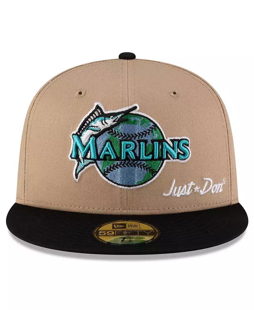 New Era x Just Don Men
s Light Beige/Black Florida Marlins Just Don x Earth Day 59FIFTY Fitted Hat