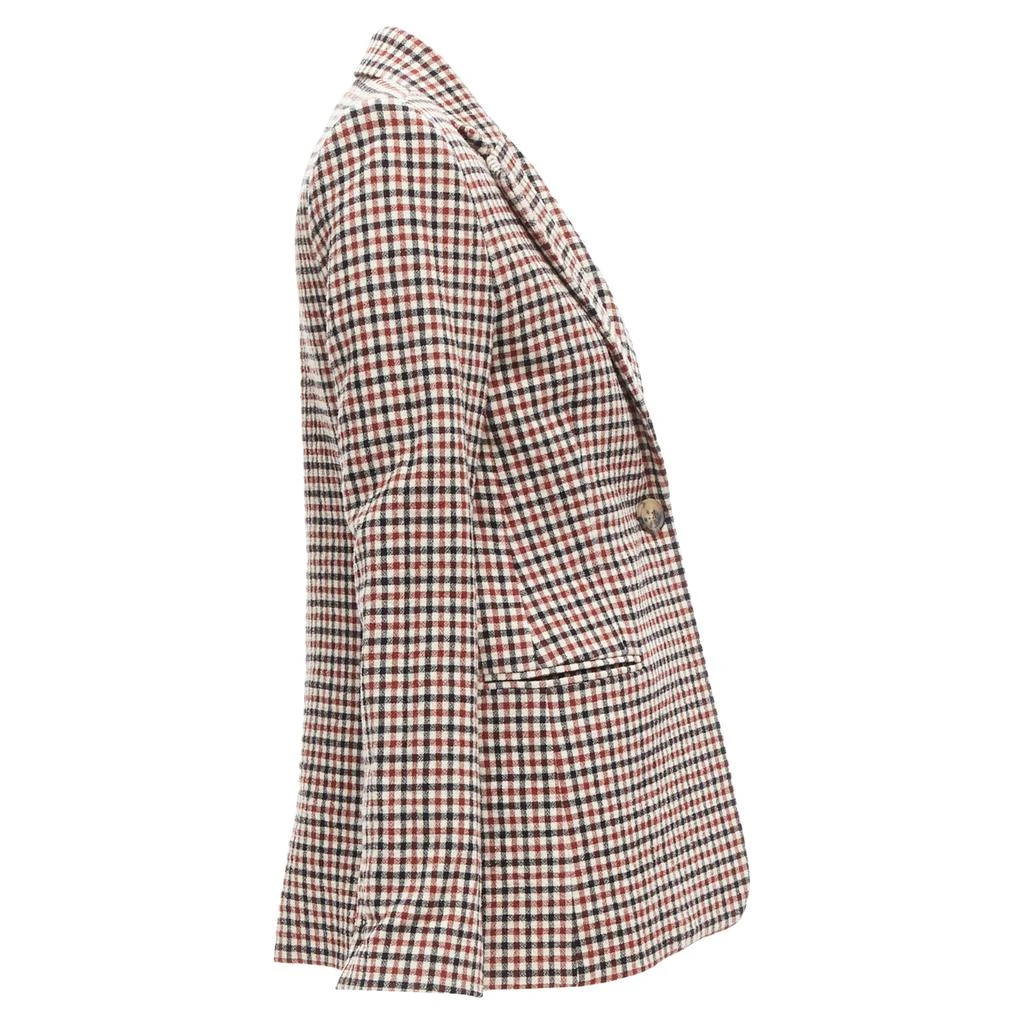 Khaite Vera checked virgin wool single button blazer 5