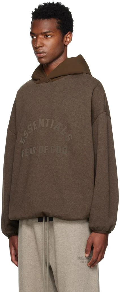 Essentials Brown Bonded Hoodie 4