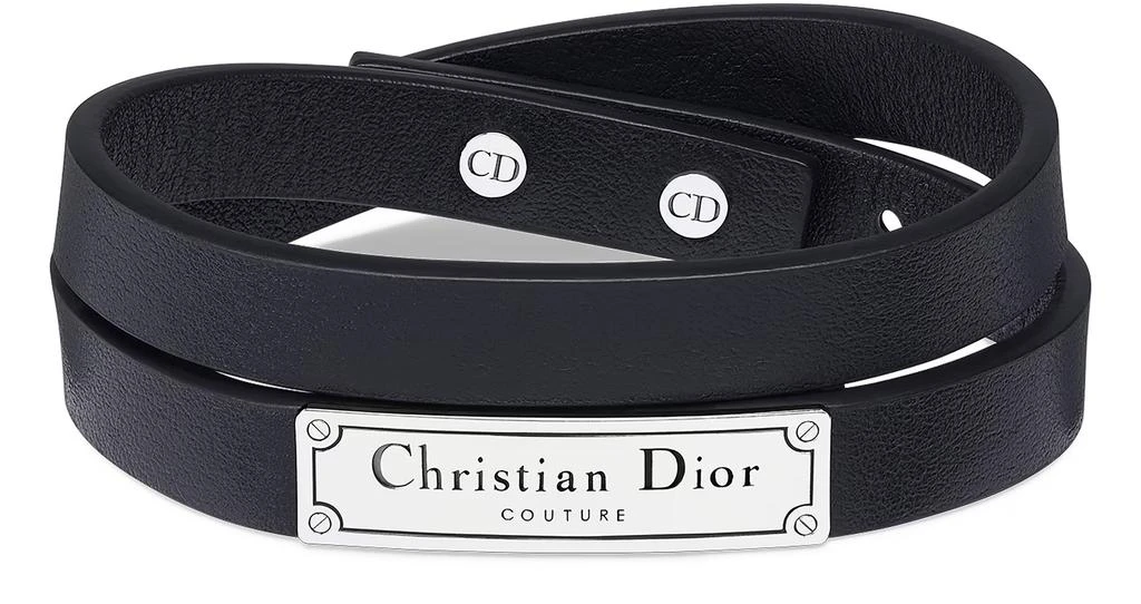 DIOR Christian Dior Couture Leather Double Bracelet 1