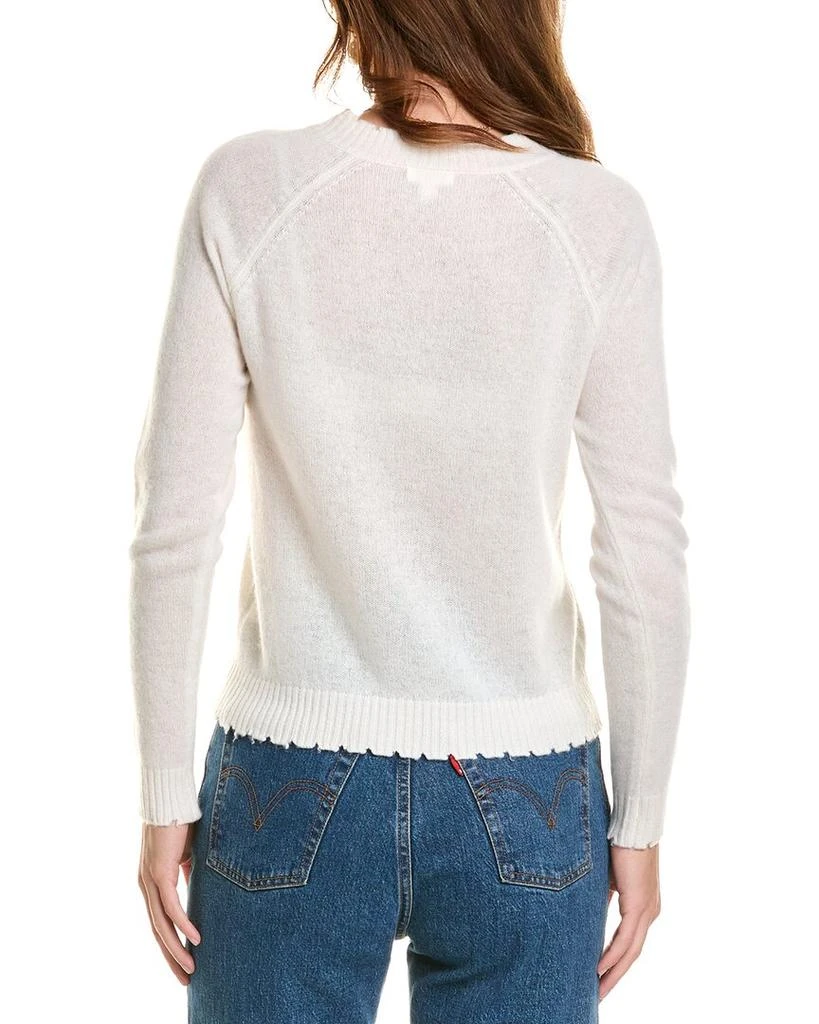Minnie Rose Distressed Trim Cashmere Sweater 2