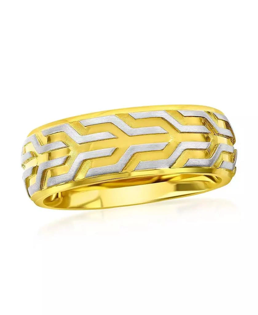 Metallo Stainless Steel Gold and Silver Designed Ring