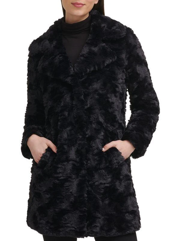 Kenneth Cole Textured Faux Fur Coat 1