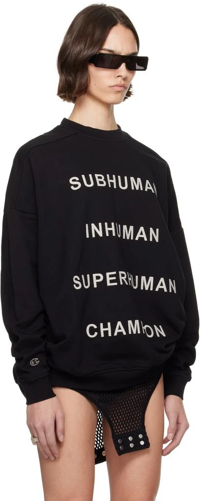 Rick Owens Black Champion Edition Jumbo Sweatshirt 2