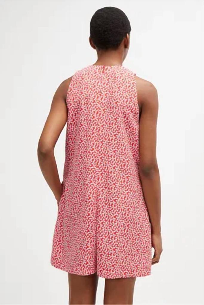 French Connection Elad Evening Dew Romper In Shanghai Red