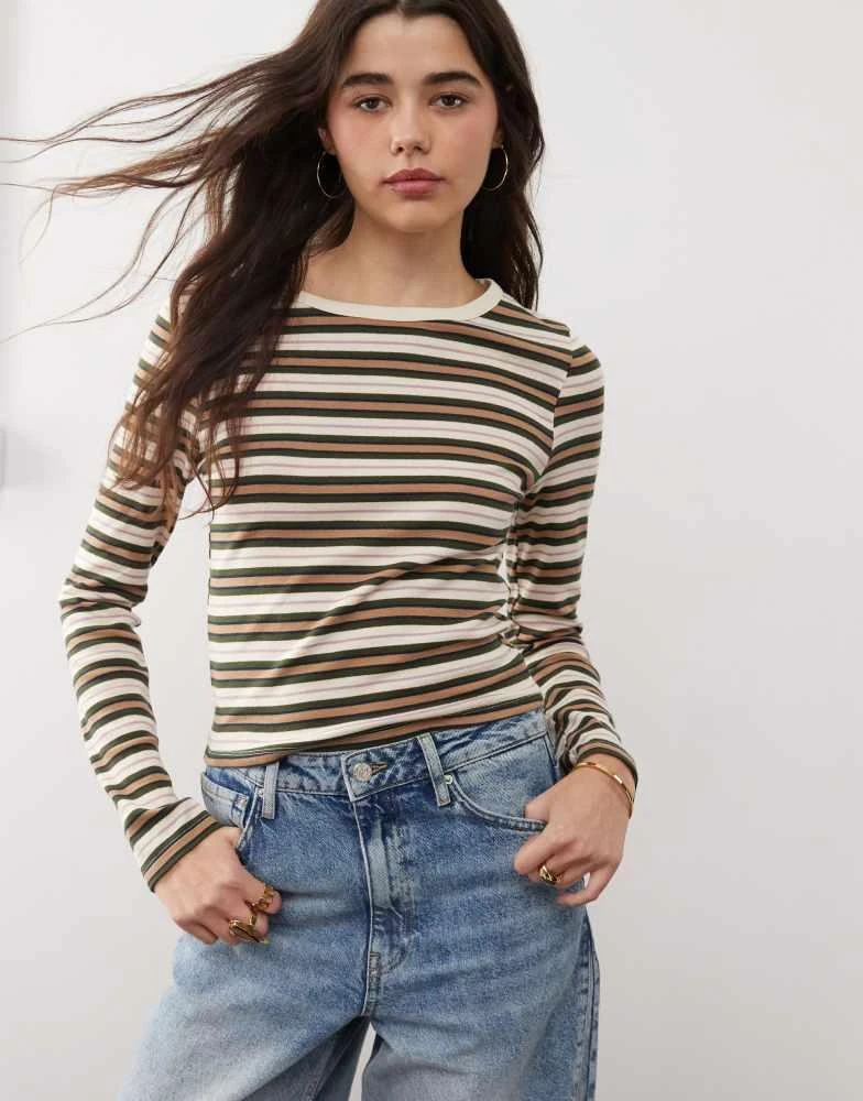 Miss Selfridge Miss Selfridge retro stripe long sleeve top 1