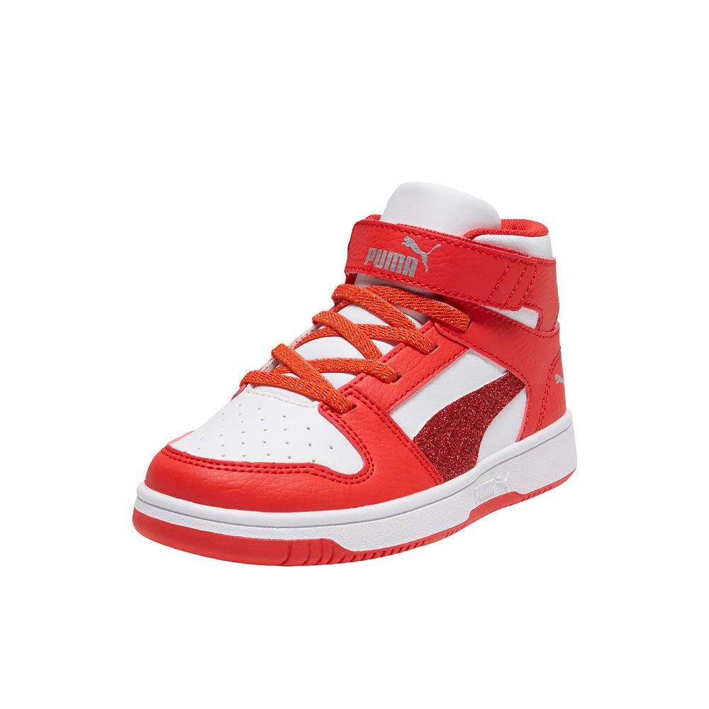 Puma Rebound Layup Holiday V High Top Sneakers (Little Kid) 2