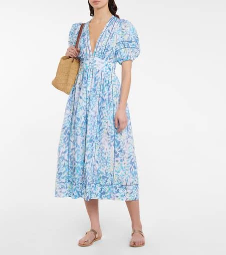 Poupette St Barth Reine floral cotton midi dress 2