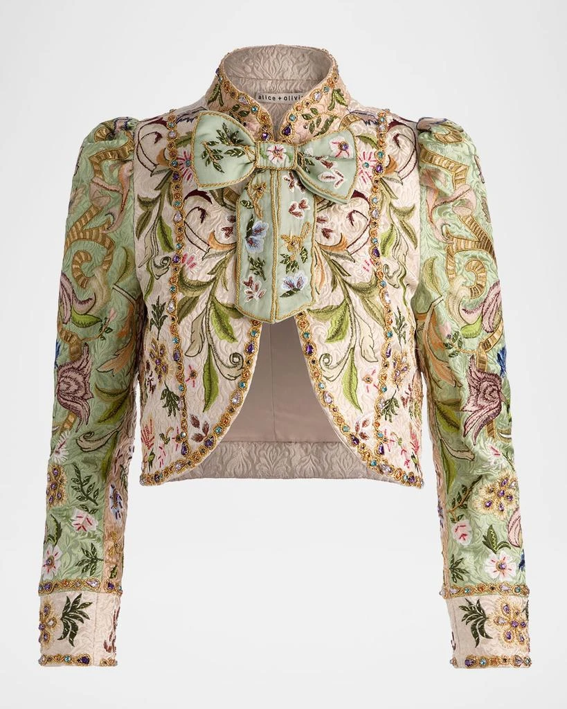 Alice + Olivia Ilaria Embroidered Jacquard Jacket