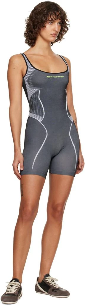 Off-White Gray Race Logo Arrow Seamless Jumpsuit 4