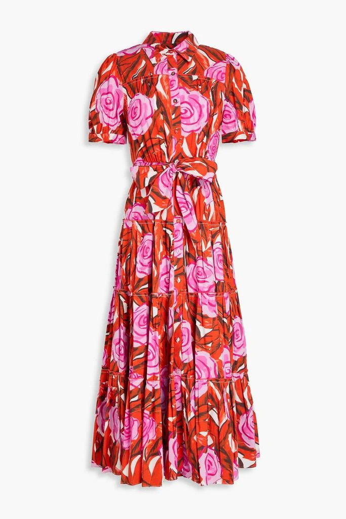 Diane von Furstenberg Queena floral-print cotton-blend poplin midi shirt dress