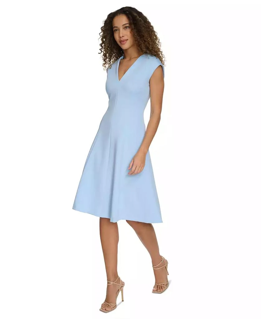 Calvin Klein Women's Cap-Sleeve A-Line Midi Dress 3